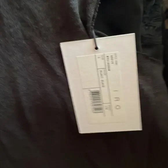 Iro Boham distressed slub linen jersey tank black L